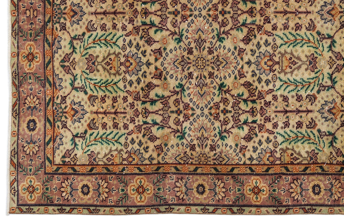 Naturel Over Dyed Vintage Rug 5&#39;7&#39;&#39; x 9&#39;4&#39;&#39; ft 170 x 285 cm