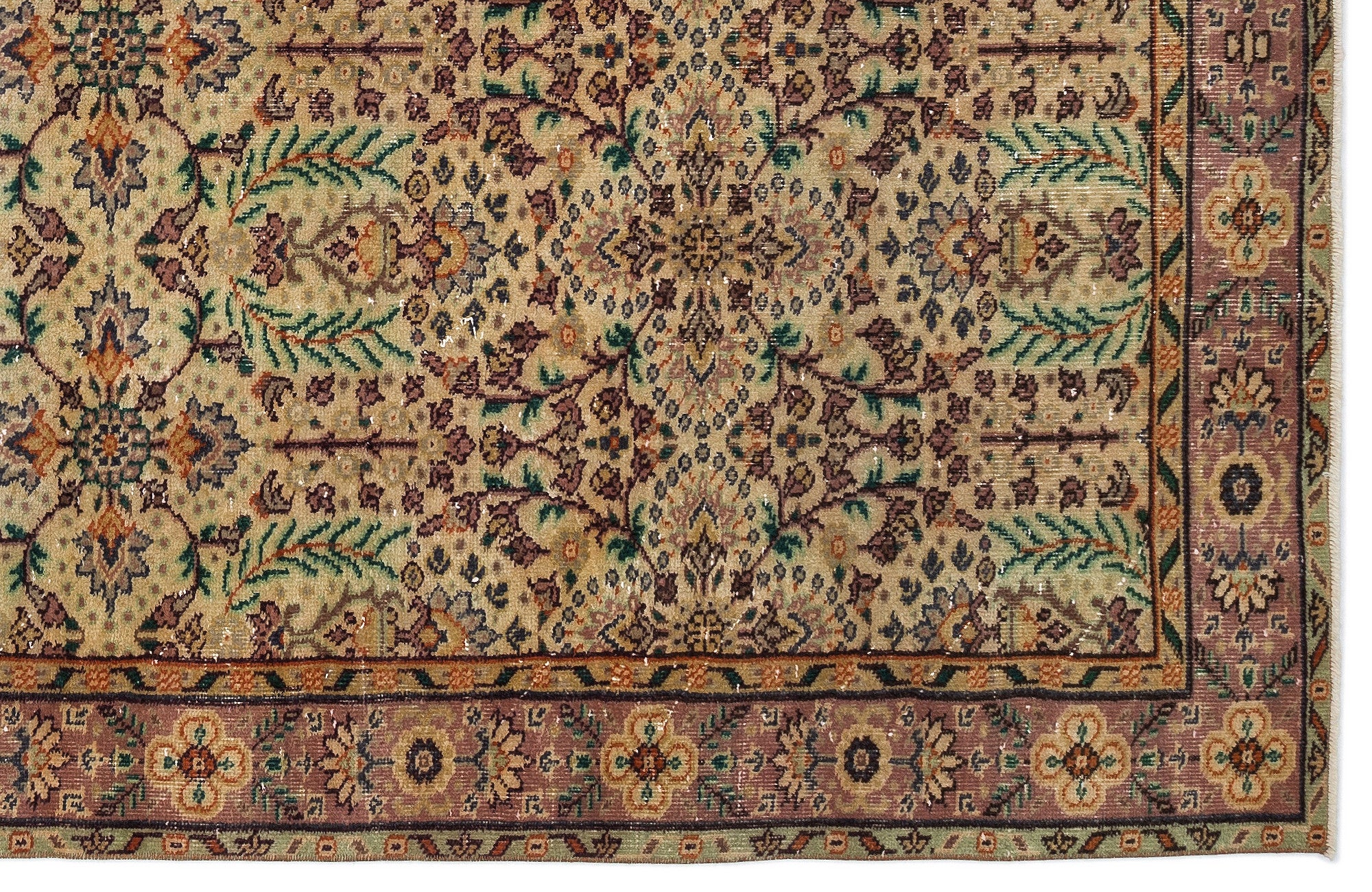 Naturel Over Dyed Vintage Rug 5'7'' x 9'4'' ft 170 x 285 cm