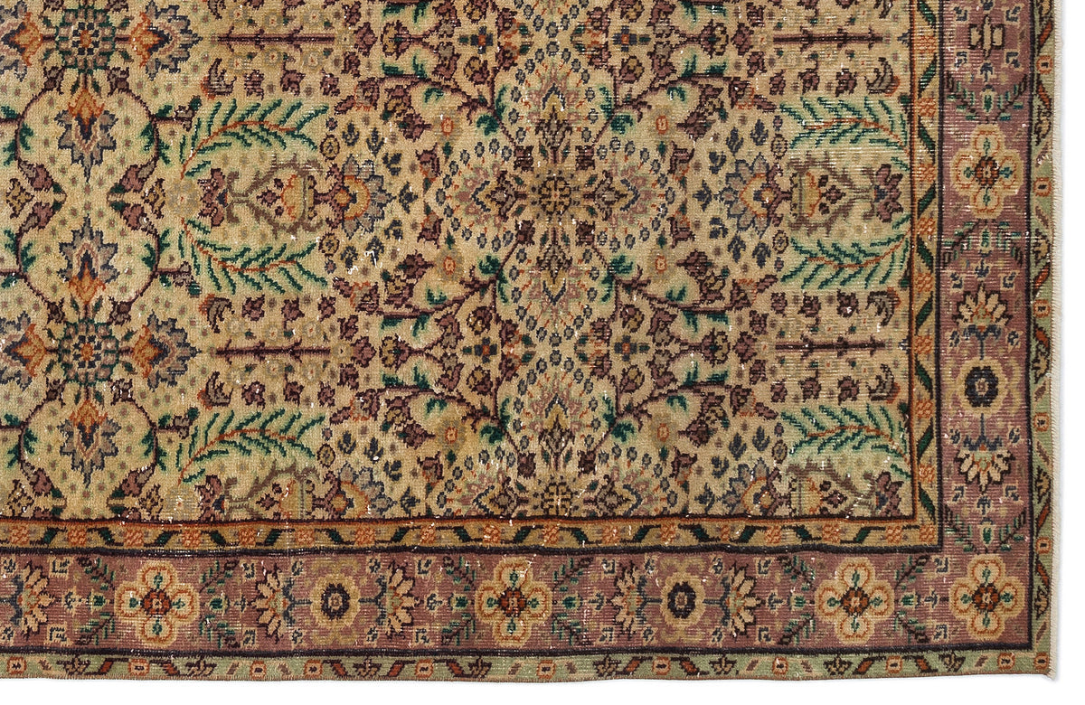 Naturel Over Dyed Vintage Rug 5&#39;7&#39;&#39; x 9&#39;4&#39;&#39; ft 170 x 285 cm