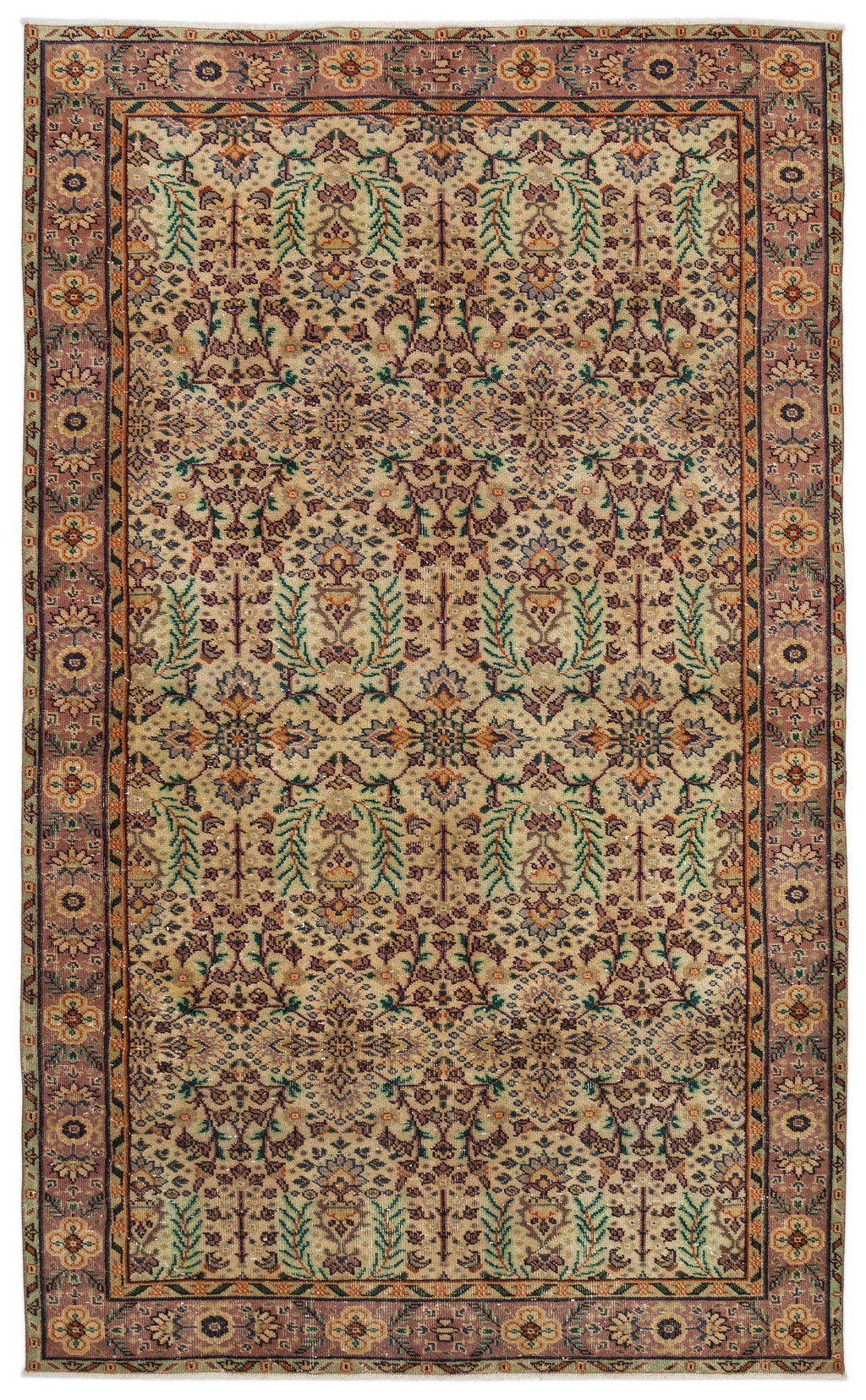Naturel Over Dyed Vintage Rug 5'7'' x 9'4'' ft 170 x 285 cm