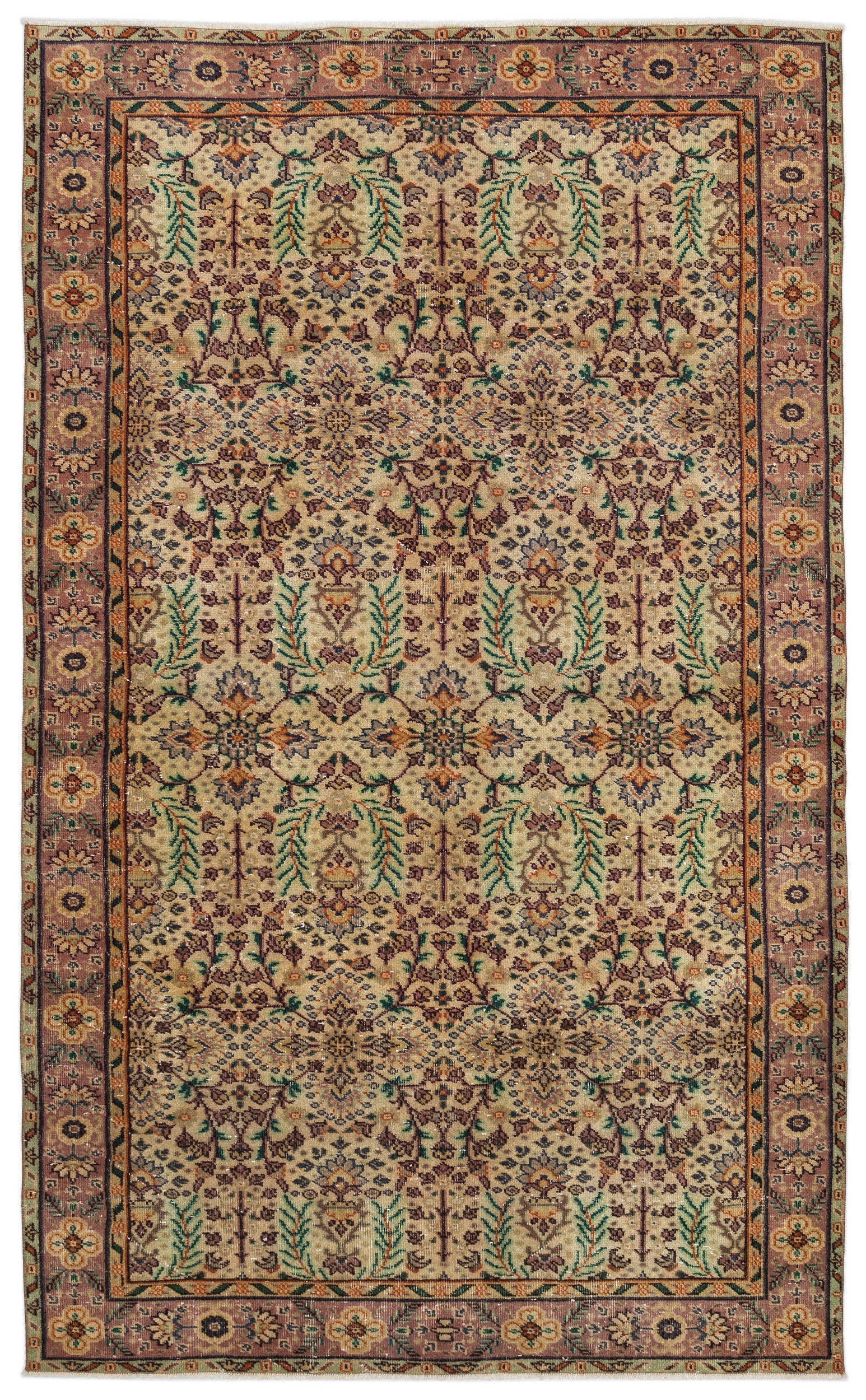 Naturel Over Dyed Vintage Rug 5'7'' x 9'4'' ft 170 x 285 cm