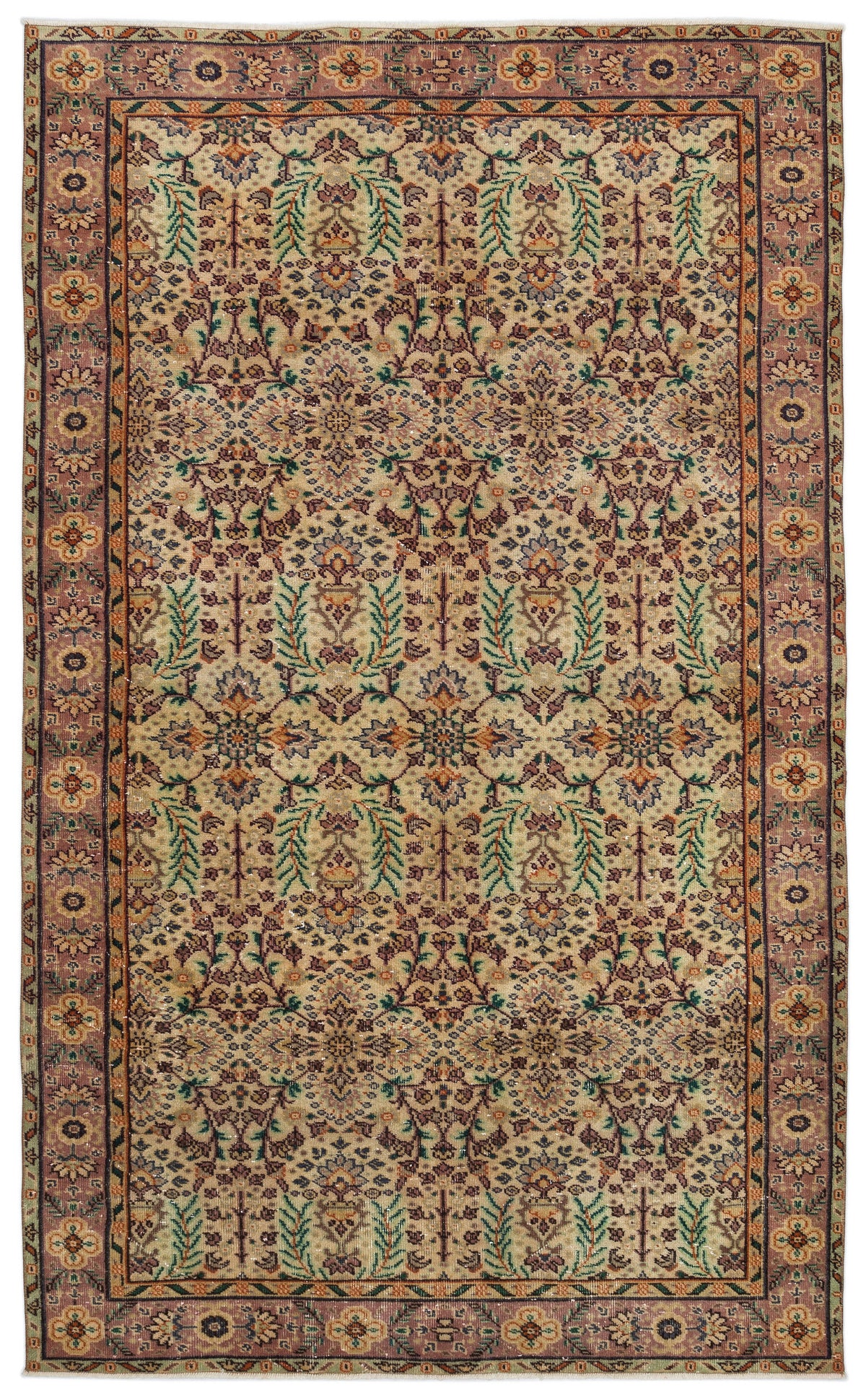 Naturel Over Dyed Vintage Rug 5&#39;7&#39;&#39; x 9&#39;4&#39;&#39; ft 170 x 285 cm