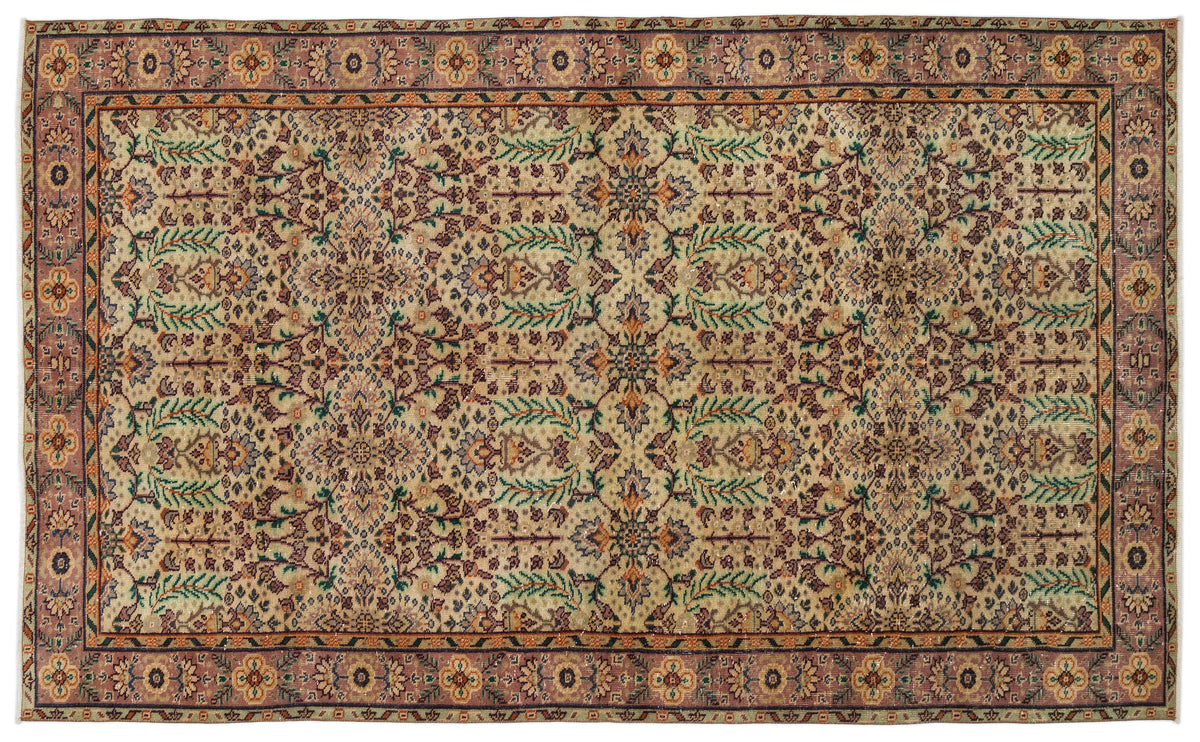 Naturel Over Dyed Vintage Rug 5&#39;7&#39;&#39; x 9&#39;4&#39;&#39; ft 170 x 285 cm