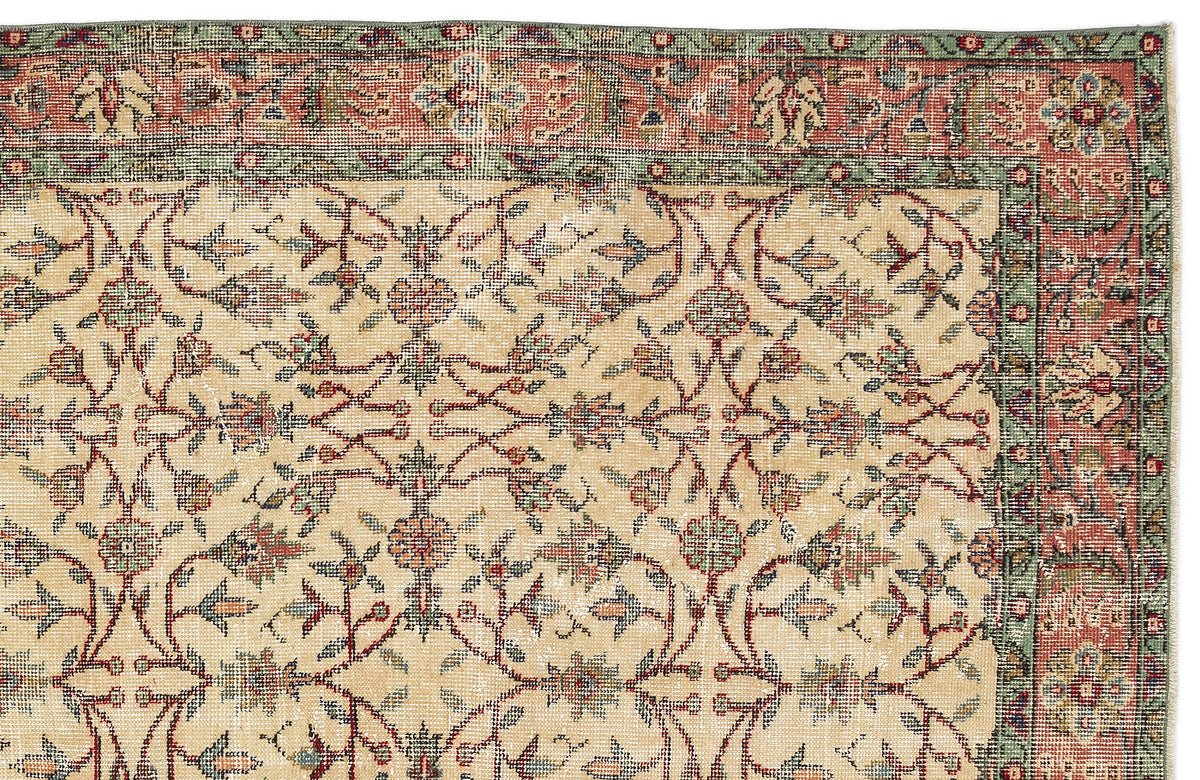 Naturel Over Dyed Vintage Rug 5&#39;4&#39;&#39; x 9&#39;3&#39;&#39; ft 162 x 283 cm
