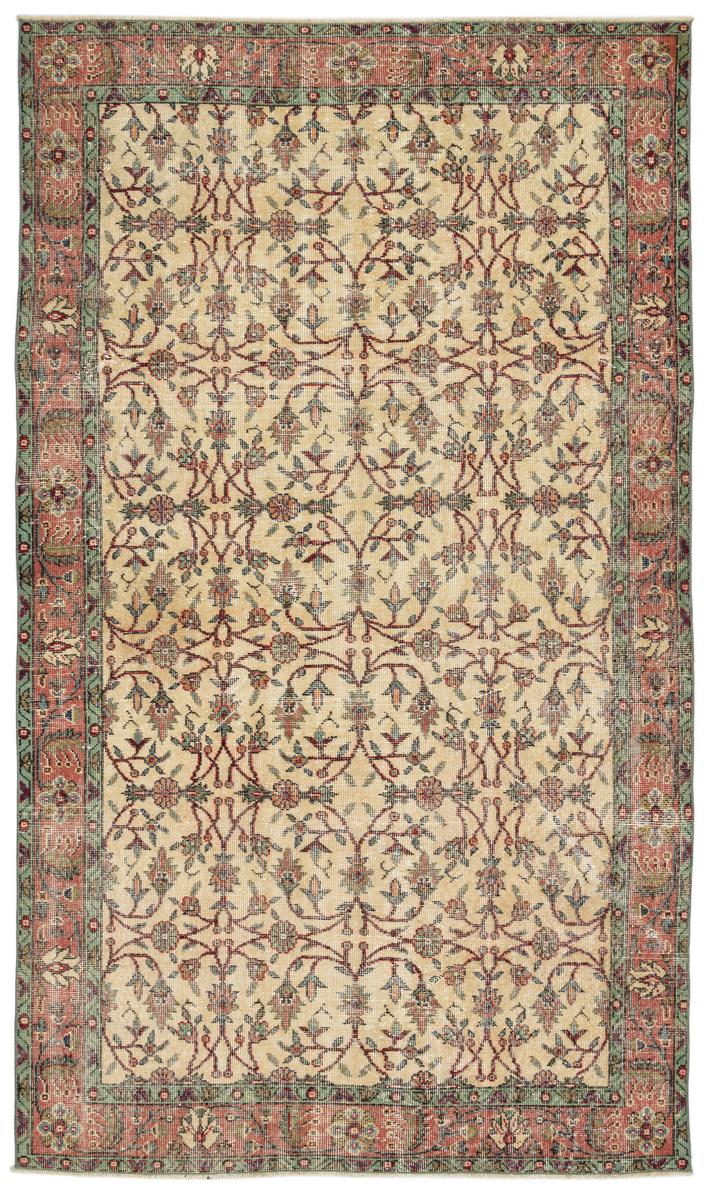 Naturel Over Dyed Vintage Rug 5'4'' x 9'3'' ft 162 x 283 cm