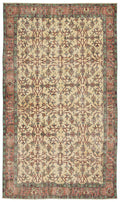 Naturel Over Dyed Vintage Rug 5'4'' x 9'3'' ft 162 x 283 cm