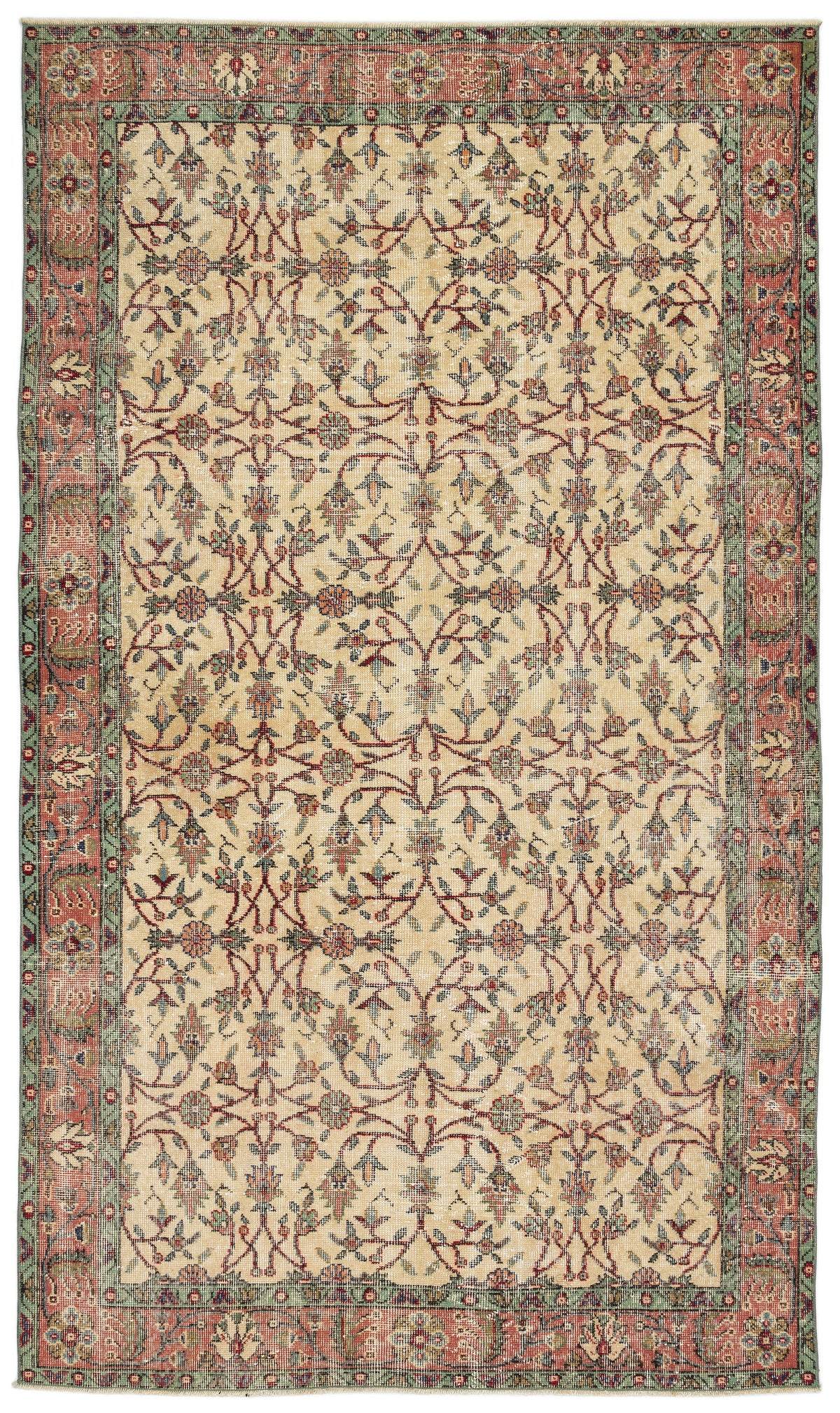 Naturel Over Dyed Vintage Rug 5&#39;4&#39;&#39; x 9&#39;3&#39;&#39; ft 162 x 283 cm