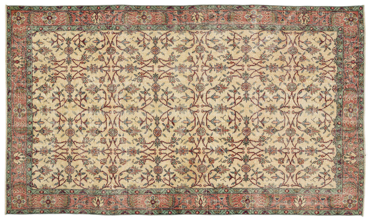 Naturel Over Dyed Vintage Rug 5&#39;4&#39;&#39; x 9&#39;3&#39;&#39; ft 162 x 283 cm