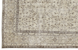 Beige Over Dyed Vintage Rug 6'4'' x 9'5'' ft 192 x 287 cm
