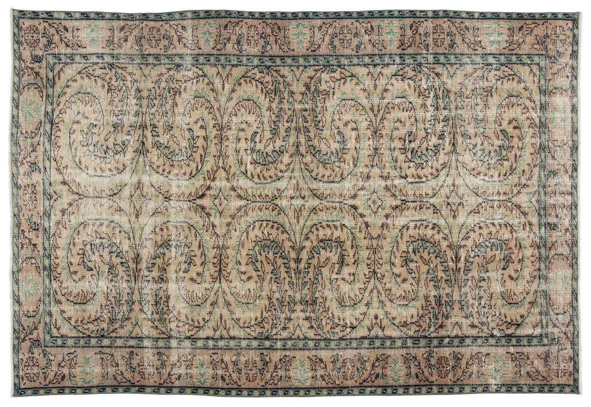 Retro Over Dyed Vintage Rug 5&#39;12&#39;&#39; x 8&#39;9&#39;&#39; ft 182 x 266 cm