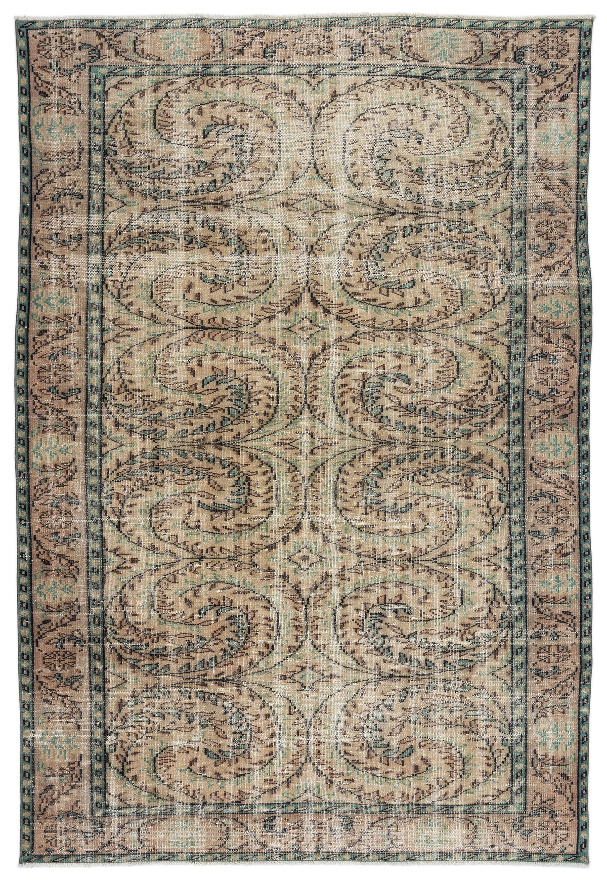 Retro Over Dyed Vintage Rug 5&#39;12&#39;&#39; x 8&#39;9&#39;&#39; ft 182 x 266 cm