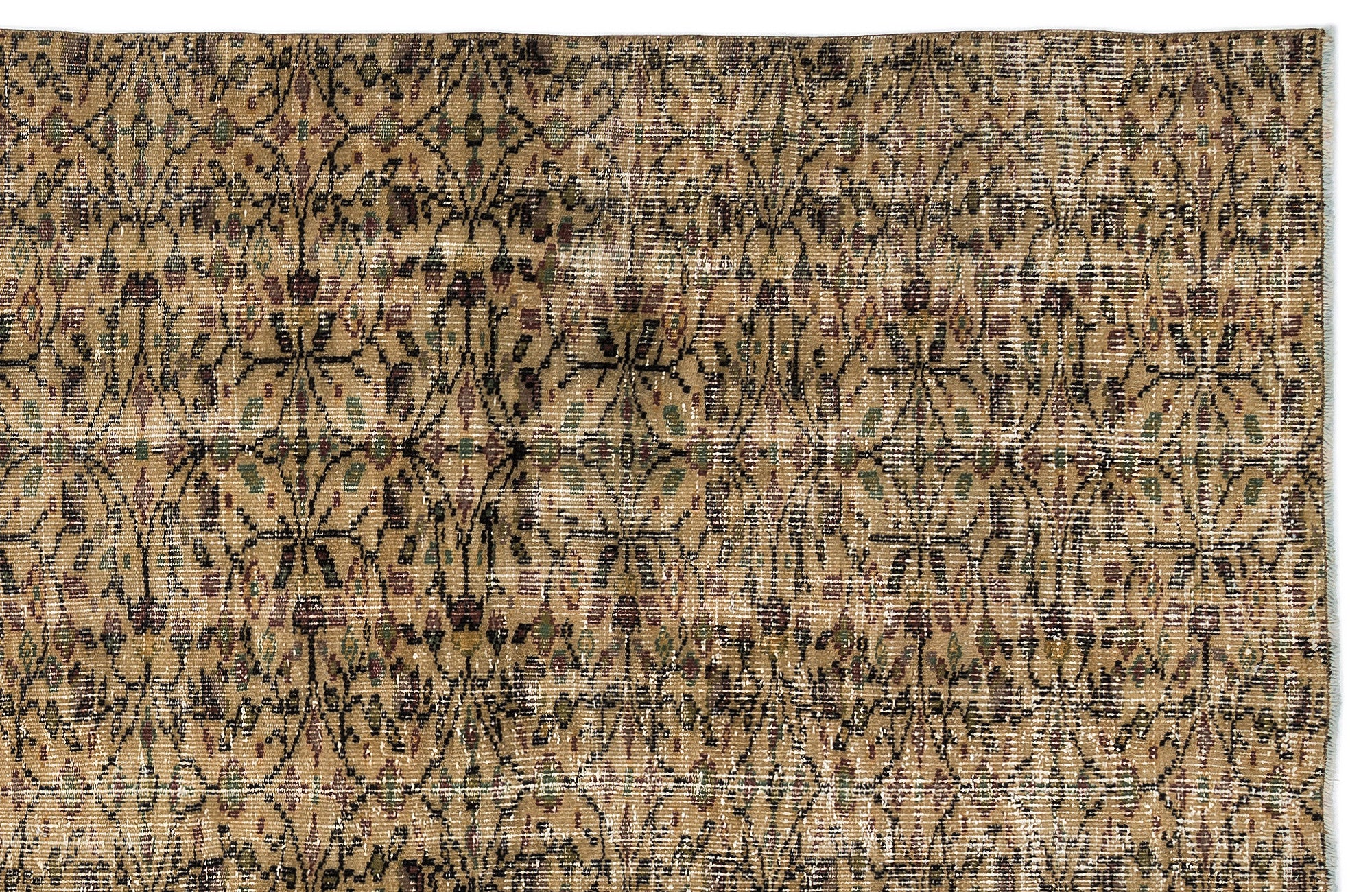 Naturel Over Dyed Vintage Rug 5'3'' x 9'1'' ft 160 x 277 cm