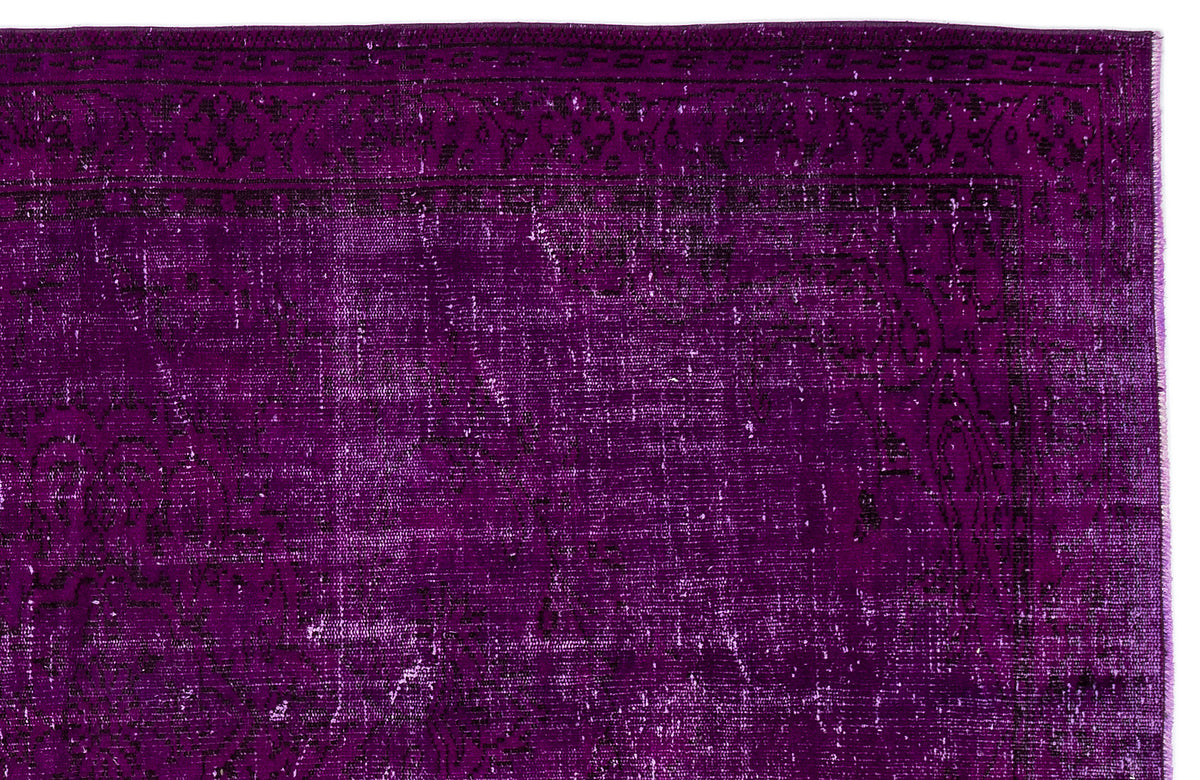 Fuchsia Over Dyed Vintage Rug 5&#39;10&#39;&#39; x 8&#39;10&#39;&#39; ft 178 x 268 cm