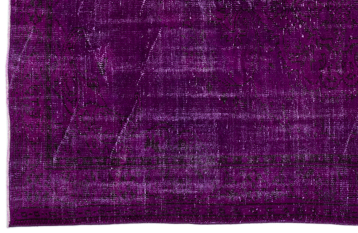 Fuchsia Over Dyed Vintage Rug 5&#39;10&#39;&#39; x 8&#39;10&#39;&#39; ft 178 x 268 cm
