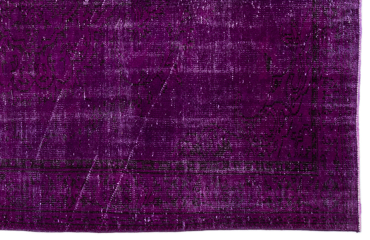 Fuchsia Over Dyed Vintage Rug 5&#39;10&#39;&#39; x 8&#39;10&#39;&#39; ft 178 x 268 cm