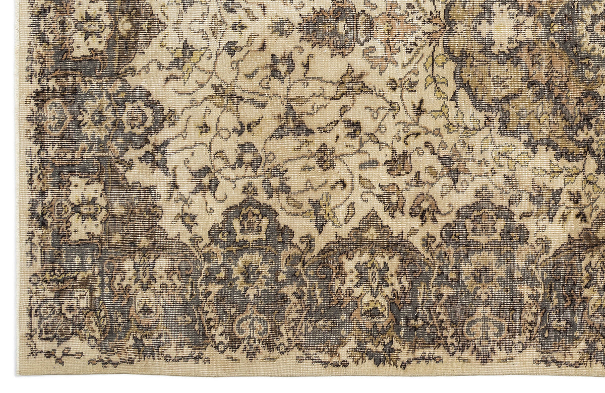 Naturel Over Dyed Vintage Rug 5&#39;5&#39;&#39; x 9&#39;3&#39;&#39; ft 166 x 281 cm