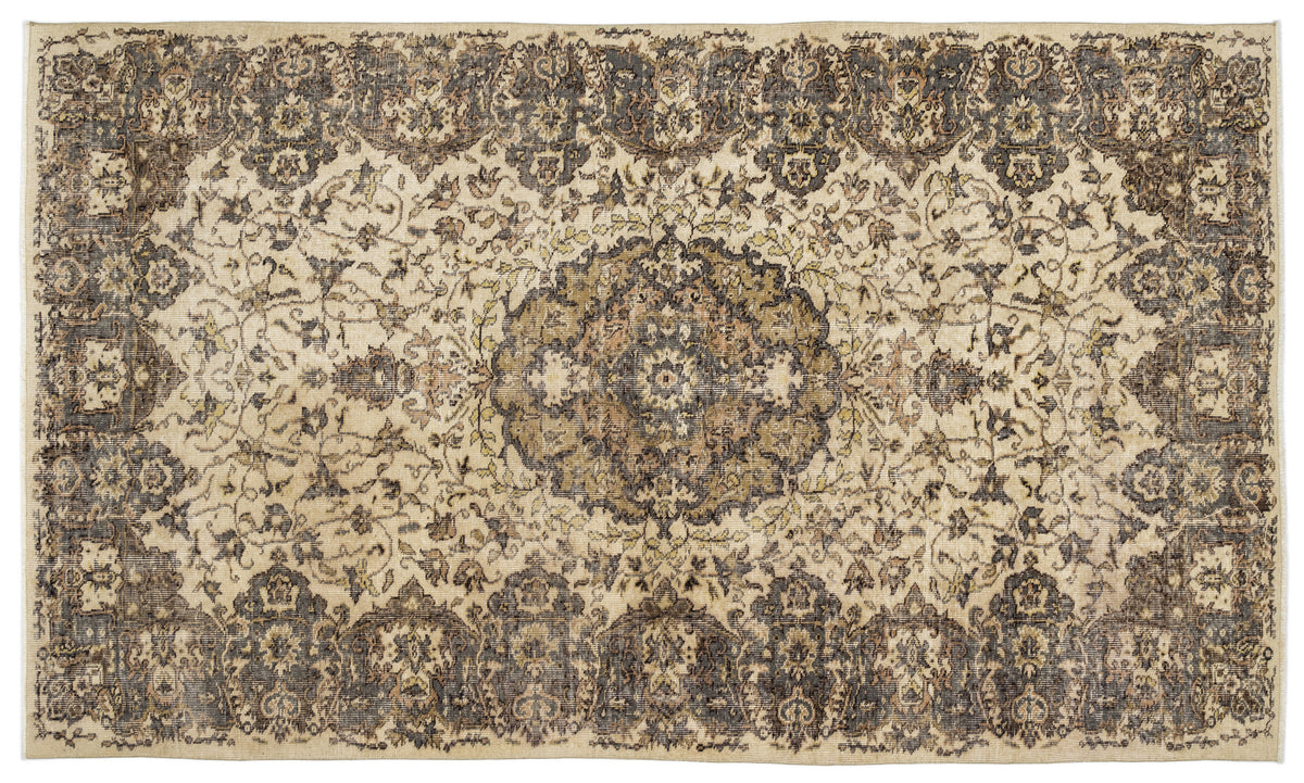 Naturel Over Dyed Vintage Rug 5&#39;5&#39;&#39; x 9&#39;3&#39;&#39; ft 166 x 281 cm