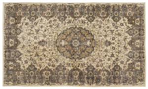 Naturel Over Dyed Vintage Rug 5'5'' x 9'3'' ft 166 x 281 cm