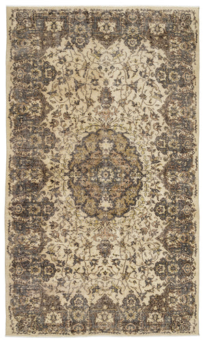 Naturel Over Dyed Vintage Rug 5'5'' x 9'3'' ft 166 x 281 cm