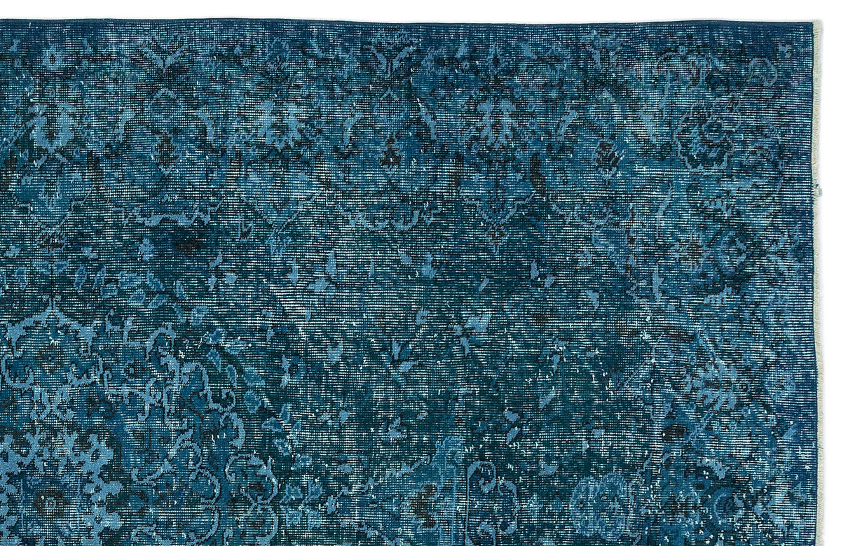 Turquoise  Over Dyed Carved Rug 5&#39;10&#39;&#39; x 8&#39;9&#39;&#39; ft 177 x 266 cm
