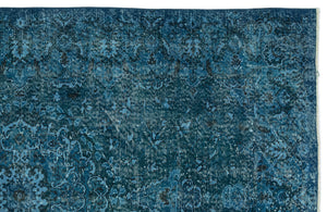 Turquoise  Over Dyed Carved Rug 5'10'' x 8'9'' ft 177 x 266 cm