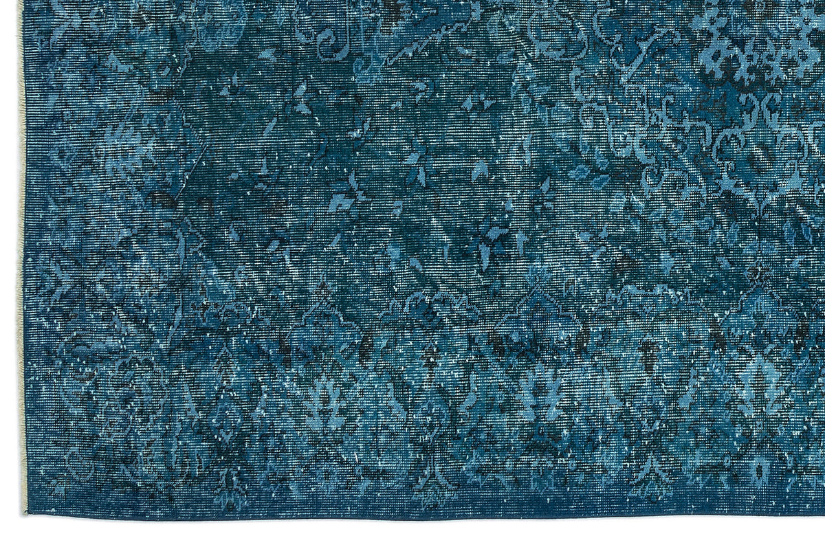 Turquoise  Over Dyed Carved Rug 5&#39;10&#39;&#39; x 8&#39;9&#39;&#39; ft 177 x 266 cm