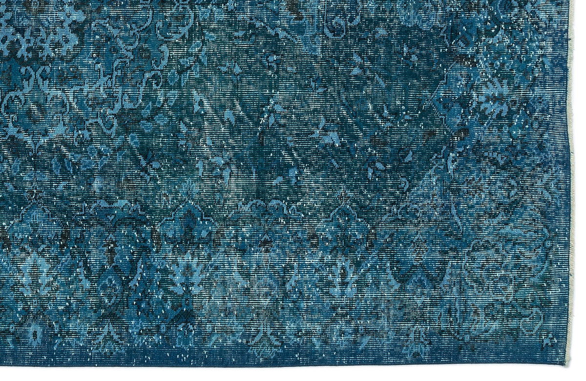 Turquoise  Over Dyed Carved Rug 5&#39;10&#39;&#39; x 8&#39;9&#39;&#39; ft 177 x 266 cm