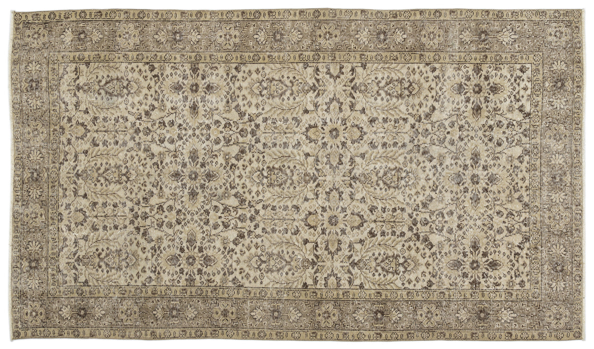 Beige Over Dyed Vintage Rug 5&#39;1&#39;&#39; x 8&#39;10&#39;&#39; ft 154 x 269 cm