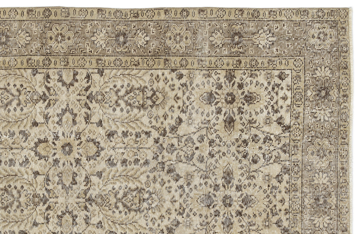 Beige Over Dyed Vintage Rug 5&#39;1&#39;&#39; x 8&#39;10&#39;&#39; ft 154 x 269 cm