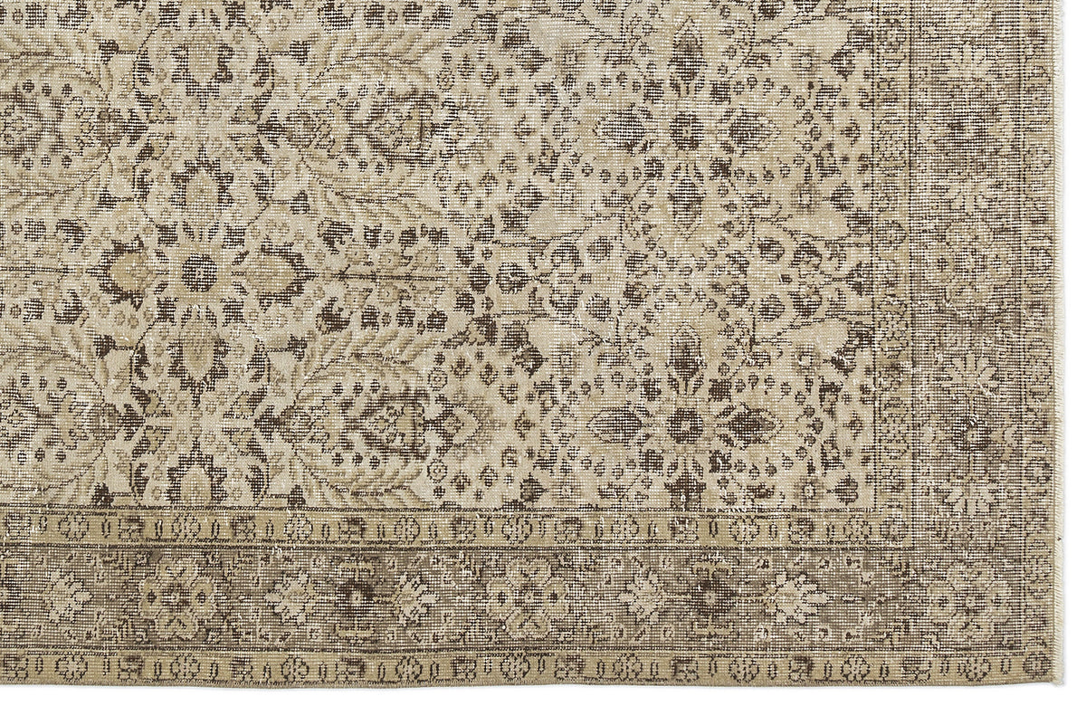 Beige Over Dyed Vintage Rug 5&#39;1&#39;&#39; x 8&#39;10&#39;&#39; ft 154 x 269 cm