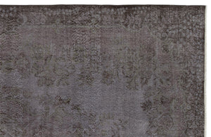 Gray Over Dyed Vintage Rug 5'9'' x 10'2'' ft 175 x 310 cm