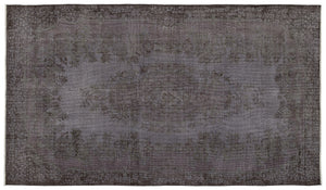 Gray Over Dyed Vintage Rug 5'9'' x 10'2'' ft 175 x 310 cm