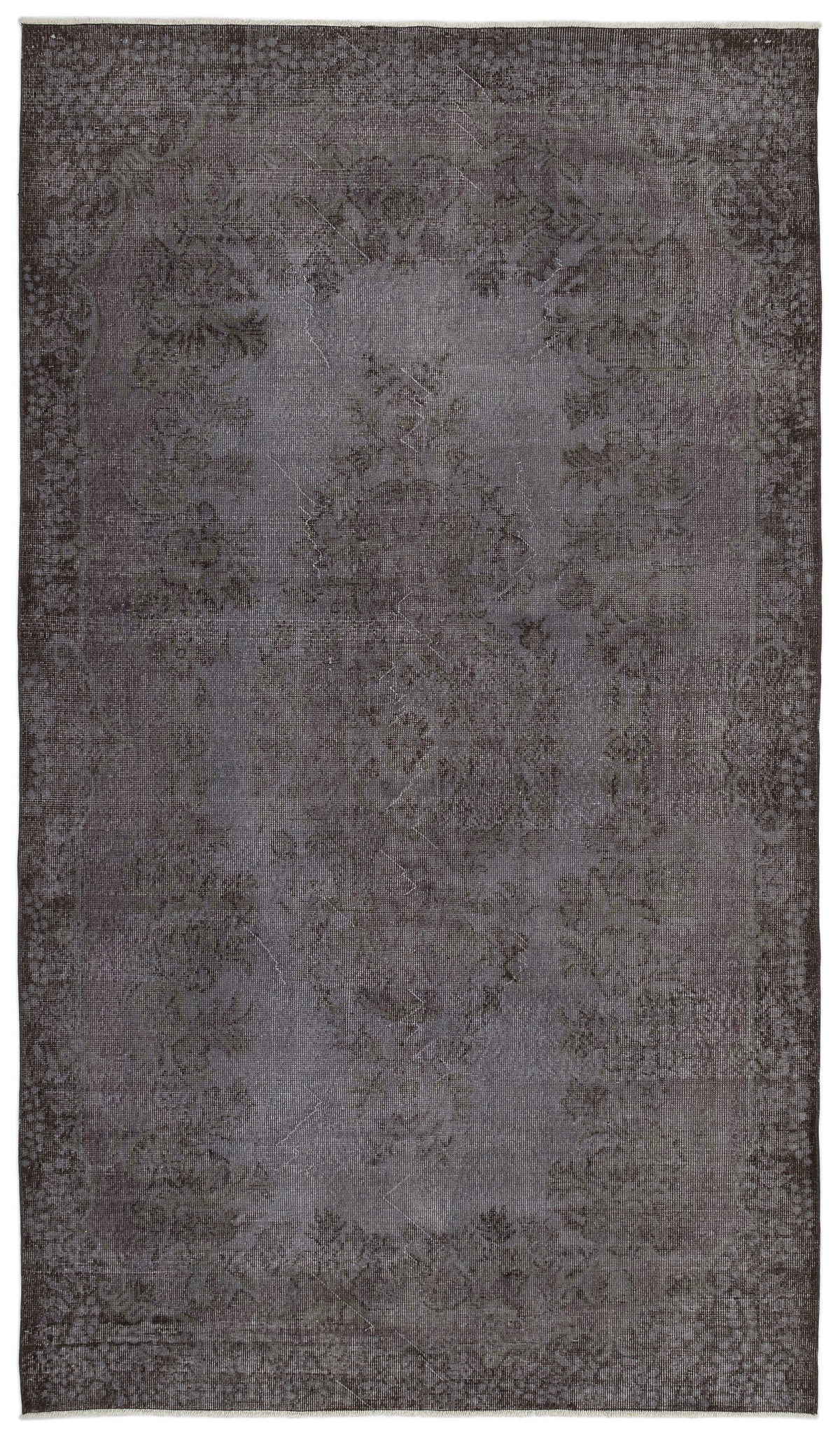 Gray Over Dyed Vintage Rug 5&#39;9&#39;&#39; x 10&#39;2&#39;&#39; ft 175 x 310 cm