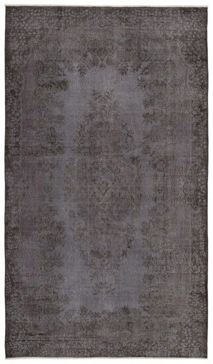 Gray Over Dyed Vintage Rug 5'9'' x 10'2'' ft 175 x 310 cm