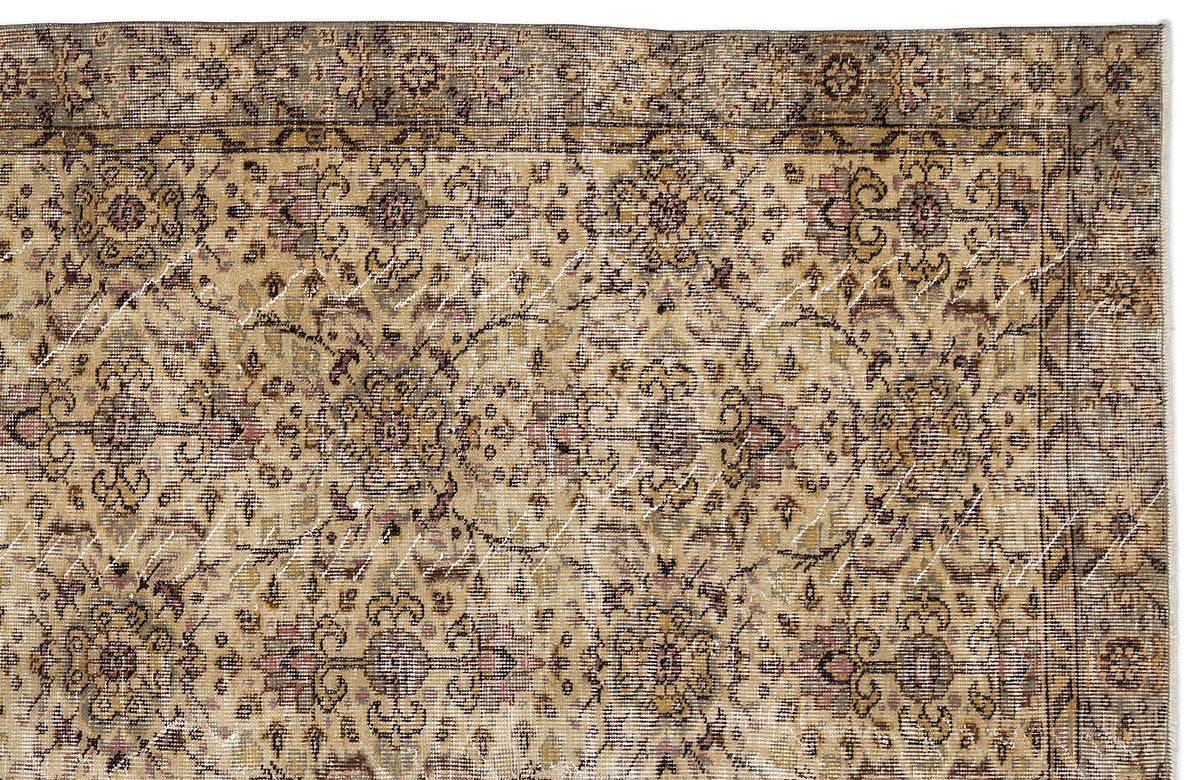Naturel Over Dyed Vintage Rug 5&#39;5&#39;&#39; x 8&#39;11&#39;&#39; ft 165 x 272 cm