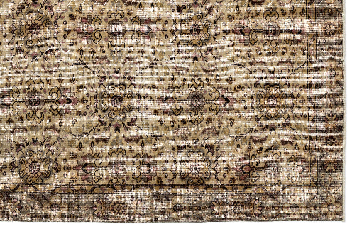 Naturel Over Dyed Vintage Rug 5&#39;5&#39;&#39; x 8&#39;11&#39;&#39; ft 165 x 272 cm