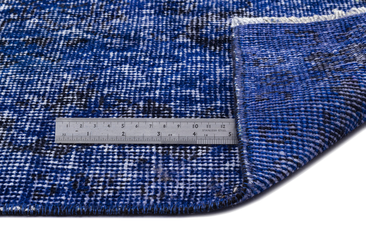 Blue Over Dyed Vintage Rug 6&#39;3&#39;&#39; x 9&#39;11&#39;&#39; ft 190 x 302 cm