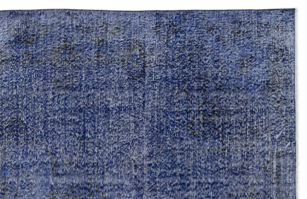 Blue Over Dyed Vintage Rug 6&#39;3&#39;&#39; x 9&#39;11&#39;&#39; ft 190 x 302 cm