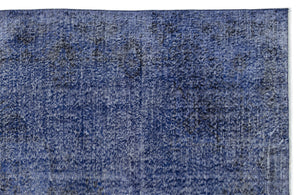 Blue Over Dyed Vintage Rug 6'3'' x 9'11'' ft 190 x 302 cm