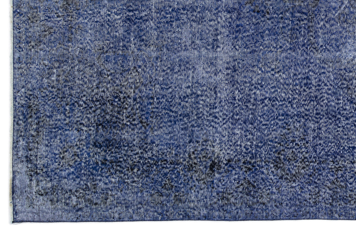 Blue Over Dyed Vintage Rug 6&#39;3&#39;&#39; x 9&#39;11&#39;&#39; ft 190 x 302 cm