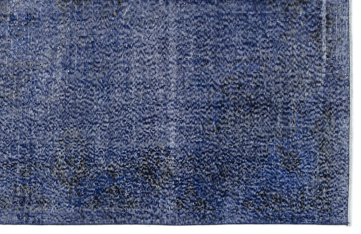 Blue Over Dyed Vintage Rug 6&#39;3&#39;&#39; x 9&#39;11&#39;&#39; ft 190 x 302 cm