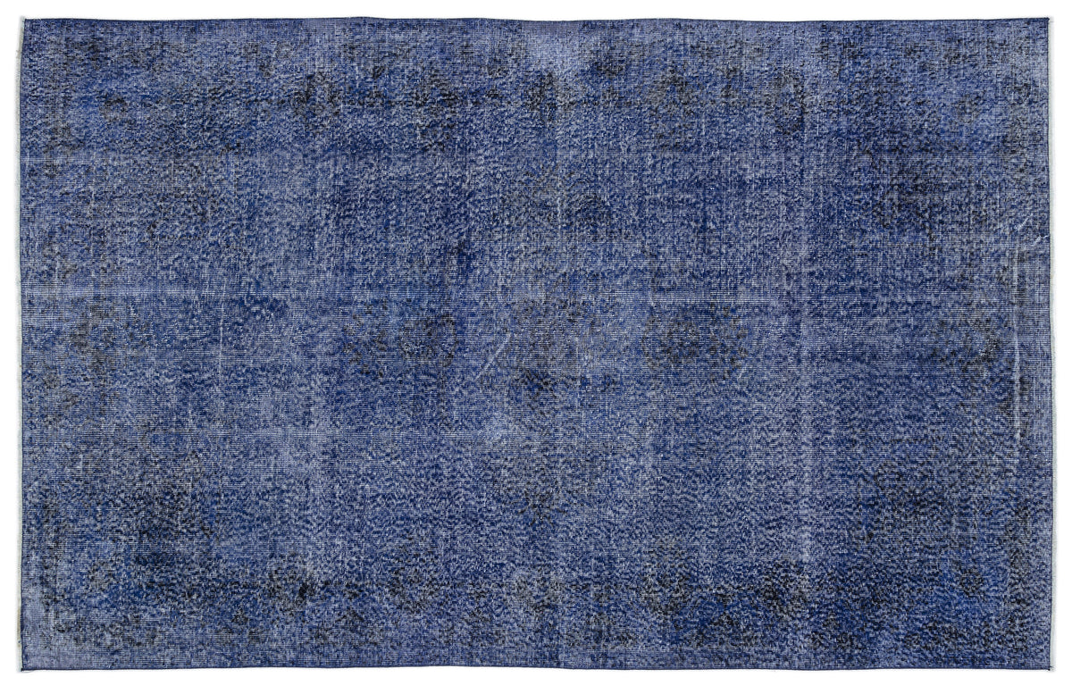Blue Over Dyed Vintage Rug 6&#39;3&#39;&#39; x 9&#39;11&#39;&#39; ft 190 x 302 cm