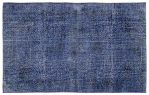Blue Over Dyed Vintage Rug 6'3'' x 9'11'' ft 190 x 302 cm