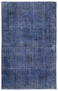 Blue Over Dyed Vintage Rug 6'3'' x 9'11'' ft 190 x 302 cm