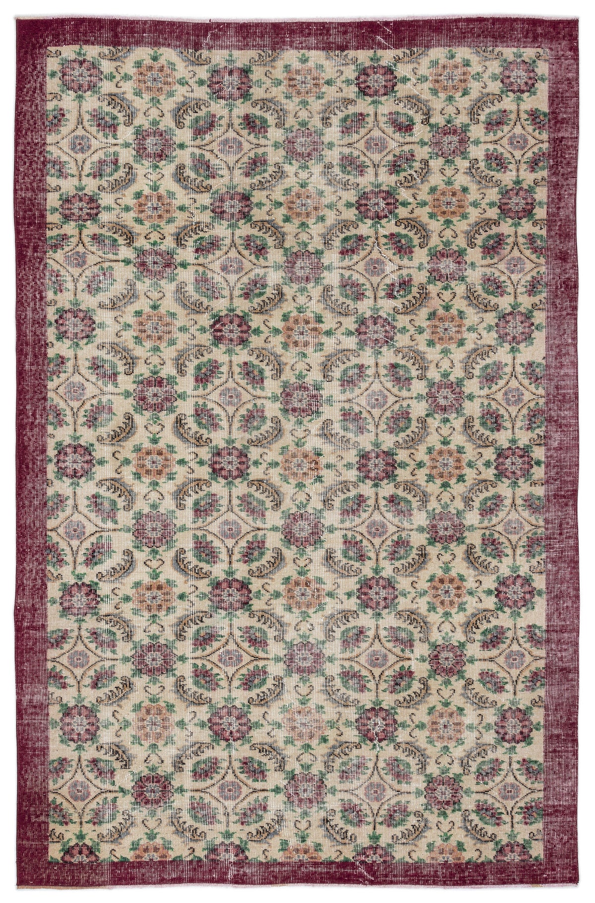 Naturel Over Dyed Vintage Rug 5&#39;8&#39;&#39; x 8&#39;11&#39;&#39; ft 173 x 271 cm