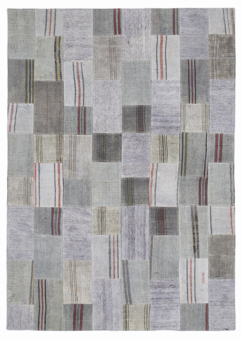 Striped Over Dyed Kilim Patchwork Unique Rug 5'3'' x 7'7'' ft 160 x 230 cm