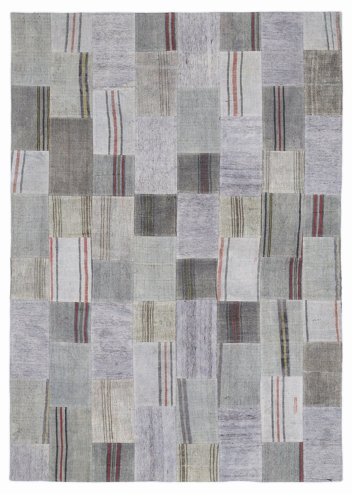 Striped Over Dyed Kilim Patchwork Unique Rug 5&#39;3&#39;&#39; x 7&#39;7&#39;&#39; ft 160 x 230 cm