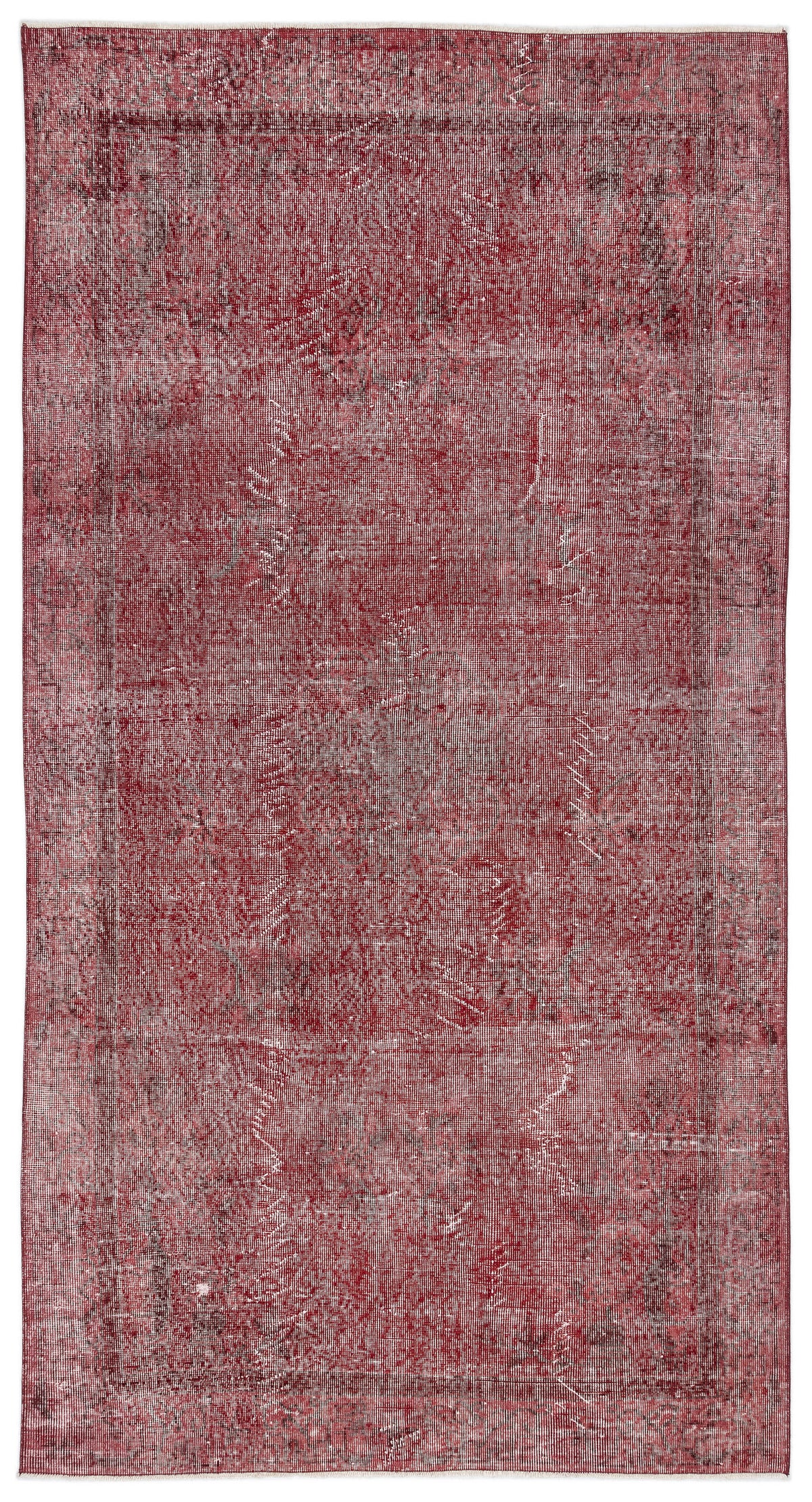 Red Over Dyed Vintage Rug 5&#39;5&#39;&#39; x 10&#39;0&#39;&#39; ft 165 x 306 cm