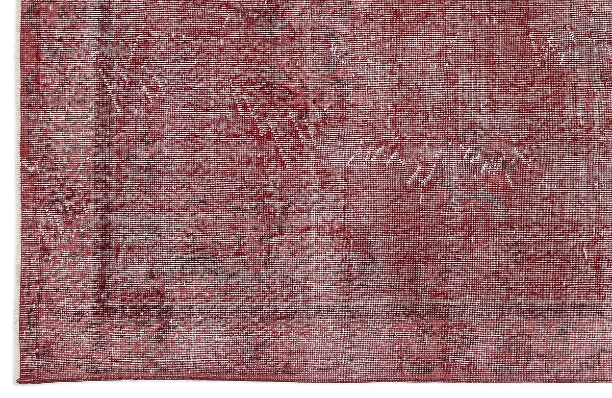Red Over Dyed Vintage Rug 5&#39;5&#39;&#39; x 10&#39;0&#39;&#39; ft 165 x 306 cm