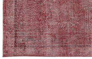 Red Over Dyed Vintage Rug 5'5'' x 10'0'' ft 165 x 306 cm